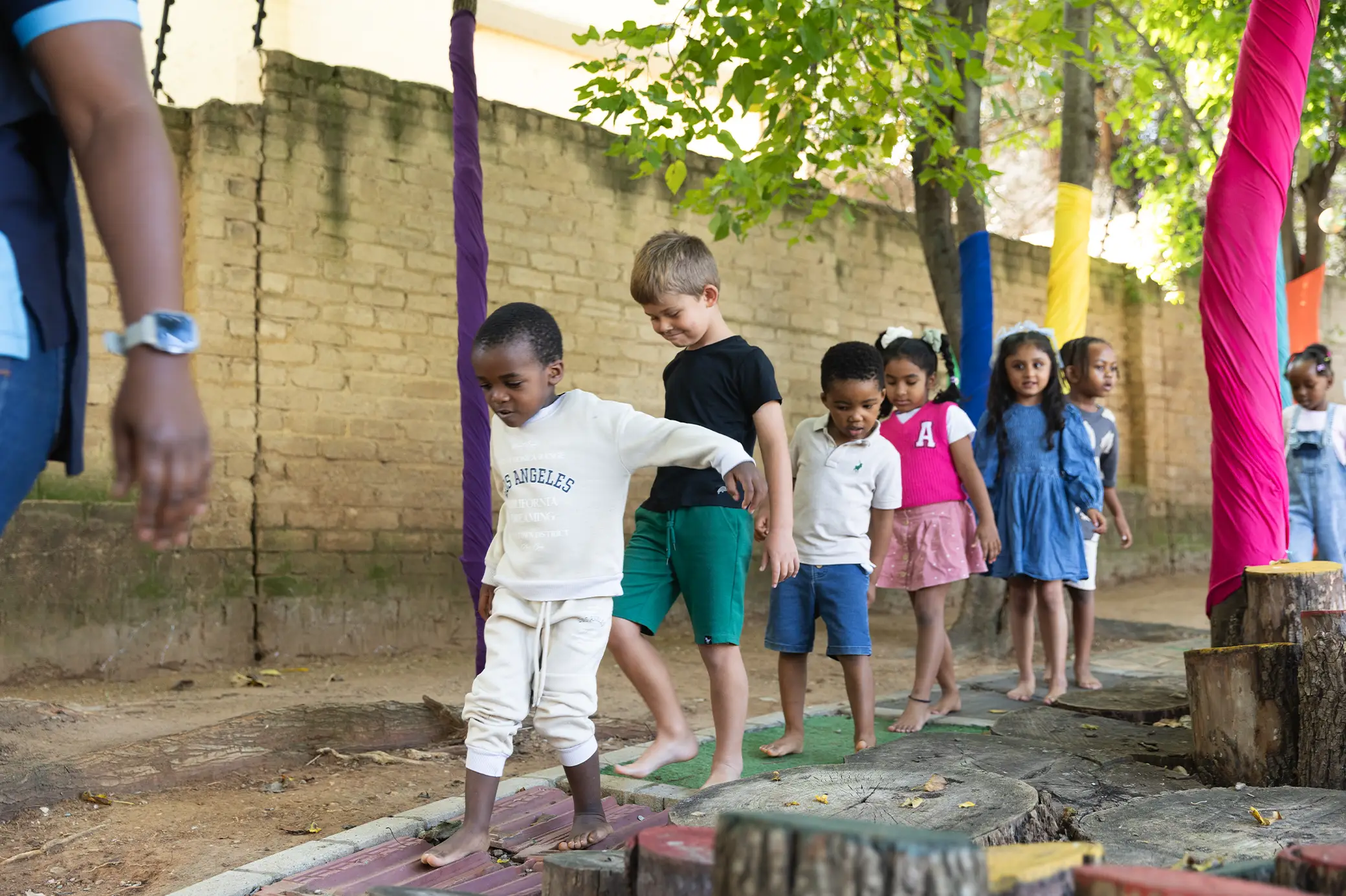 Children in the outdoor living classroom